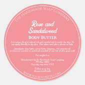 Cosmétique Rose poussiéreux Étiquette jar avec ing (Devant)