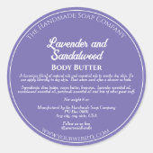 Cosmétique violet Étiquette de jarre w Ingrédients (Devant)