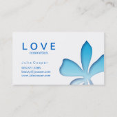 Cosmétiques de bleu de fleur de carte de visite de (Dos)