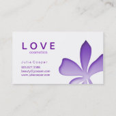 Cosmétiques de pourpre de fleur de carte de visite (Dos)