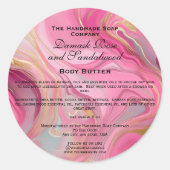 Cosmétiques en marbre rose et or Étiquette de jarr (Devant)