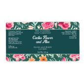 Cosmétiques Étiquette d'emballage de savon rose Fl (Devant)