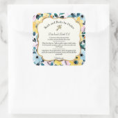 Cosmétiques Florales Jaunes et Bleues Étiquette w  (Sac)