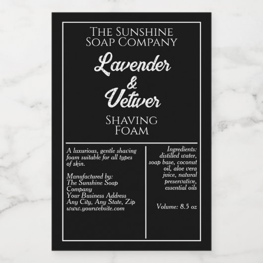 Cosmetisch etiket op zwarte en witte waterdichte f (Enkel label)