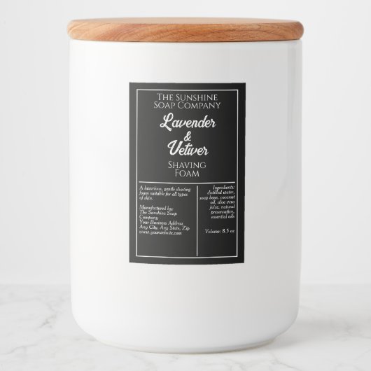 Cosmetisch etiket op zwarte en witte waterdichte f (Voorkant)