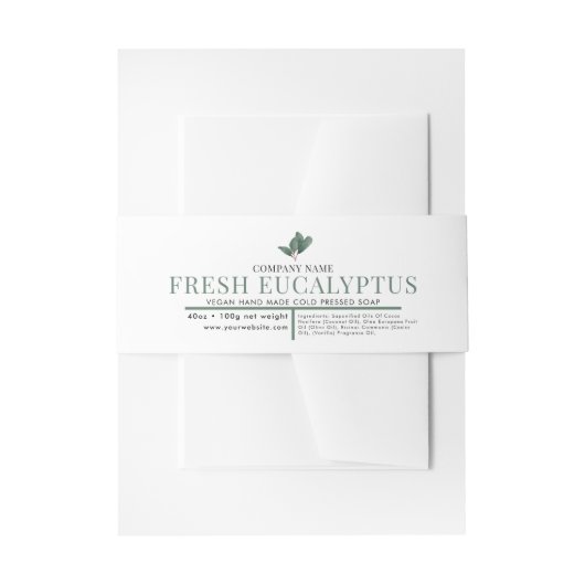 Cosmetische bar zeep buik band label wrap eucalypt uitnodigingen wikkel (Voorkant Voorbeeld)