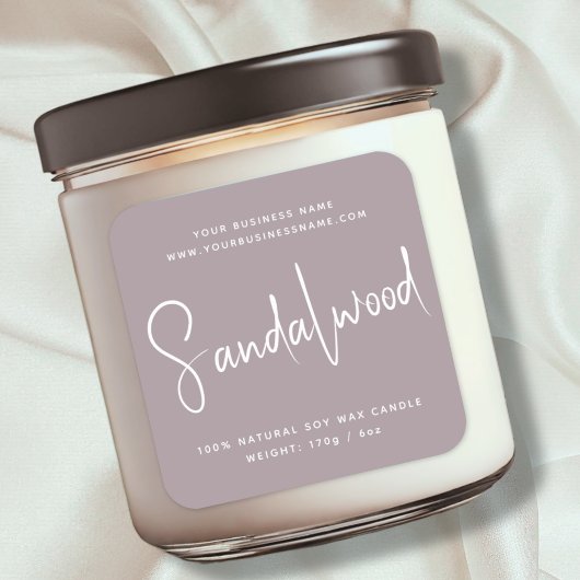 Cosmetische-kaarsenlabel met modern script vierkante sticker