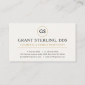 Cosmetische tandarts wit goud moderne elegante lux visitekaartje (Voorkant)