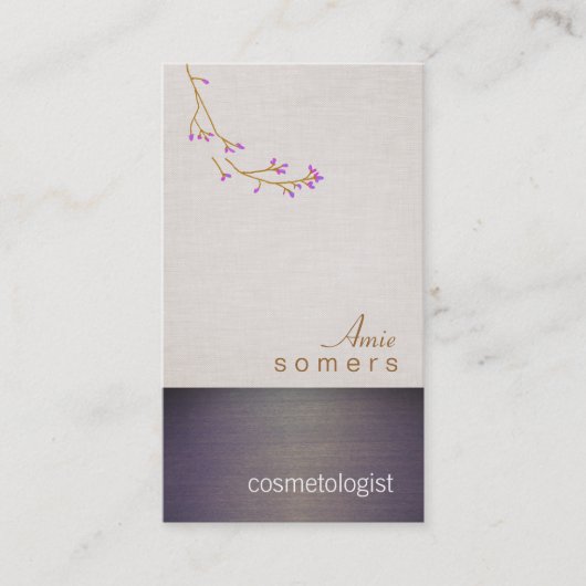 Cosmetologie Linen en houtextuur Kijk Salon Visitekaartje (Voorkant)