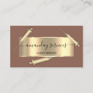 Cosmetologist Spuit Botox B12 QRCode omhuld Visitekaartje