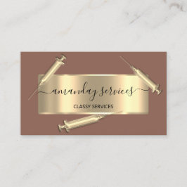 Cosmetologistisch spuit Botox B12 QRCode omhuld Visitekaartje