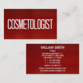 Cosmetologue Carte de visite rouge (Devant / Derrière)