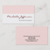 Cosmetologue Misty Rose Carte de visite blanc (Devant / Derrière)