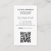 Cosmetologue Photo Code QR Carte de visite (Dos)