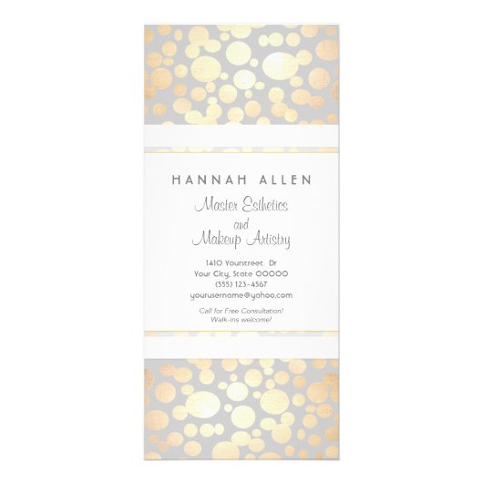 Cosmetology Spa and Salon Gold Circles Menu (Devant)