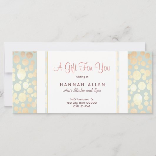 Cosmetology Spa Gold Circles Cadeaubon (Voorkant)