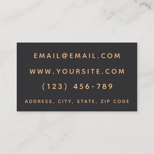 Cosmetoloog Esthetician Black Grey Marble Trendy Visitekaartje (Achterkant)