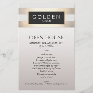 Cosmetoloog Gold Stripes Hair Salon en Spa Flyer