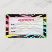 Cosmetoloog Salon Appointment Neon Zebra Print Afsprakenkaartje (Achterkant)