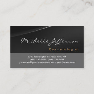 Cosmetoloog Script Grey Black Visitekaartje