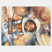 Cosmic Adventure Blanket Gift voor jonge astronaut Fleece Deken (Voorkant (Horizontaal))