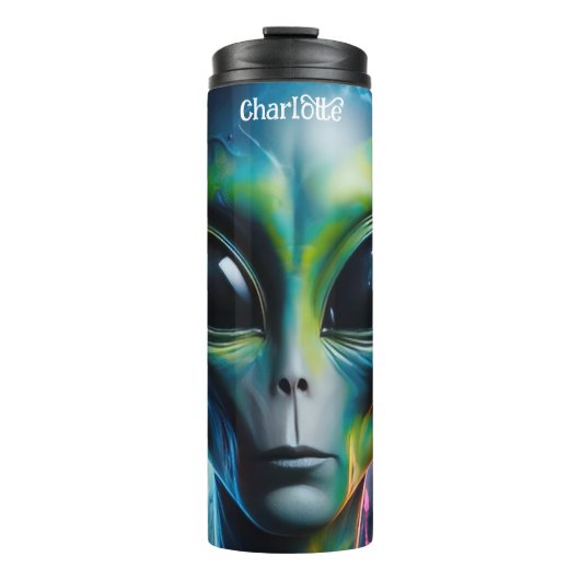 Cosmic Alien: etherische gloed, universum Thermosbeker (Voorkant)