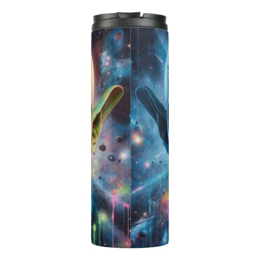 Cosmic Alien: etherische gloed, universum Thermosbeker (Achterkant)