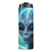 Cosmic Alien: Serene, Galactische Wijsheid Thermosbeker (Voorkant)