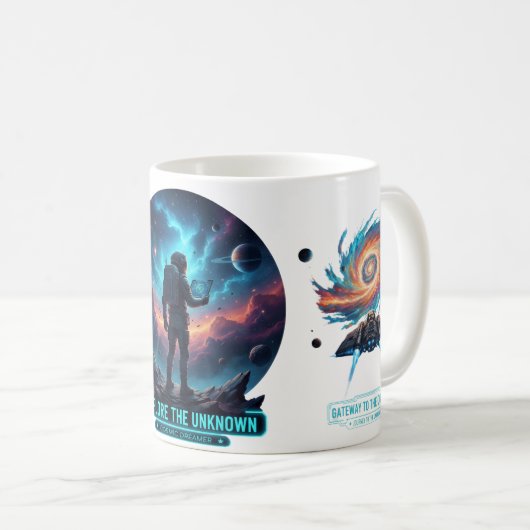 Cosmic Astronaut Unknown Space Explorer Deep Mug (Devant droit)