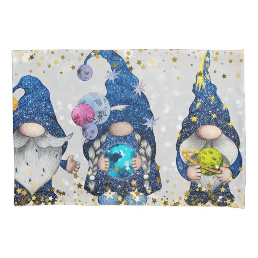 Cosmic Astronomy Gnomen Kussensloop (Voorkant-Links)