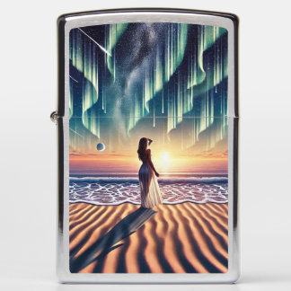 Cosmic Beachscape: Aurora Dreaming 3D