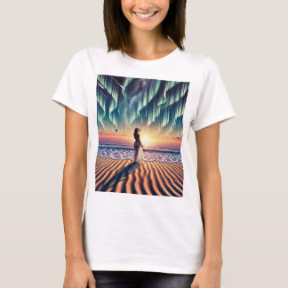 Cosmic Beachscape: Aurora Dreaming 3D T-shirt
