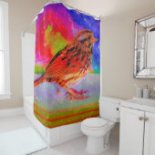 Cosmic Bird Dreamscape Art Print" Douchegordijn (In situ)