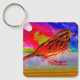 Cosmic Bird Dreamscape Art Print" Sleutelhanger