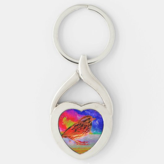 Cosmic Bird Dreamscape Art Print" Sleutelhanger (Voorkant)