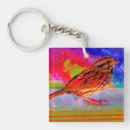 Cosmic Bird Dreamscape Art Print" Sleutelhanger