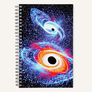 Cosmic Black Blue Oranje Future Galactic Notitieboek
