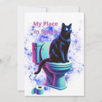Cosmic Black Cat Toilet – Surrealistische Vaporwav