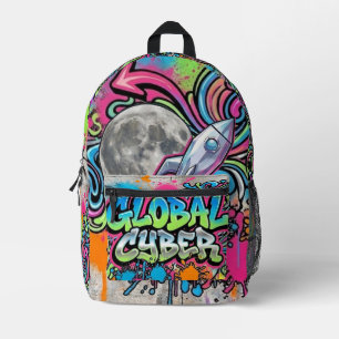 Cosmic Blast Off Canvas Rugzak - Neon Street Art