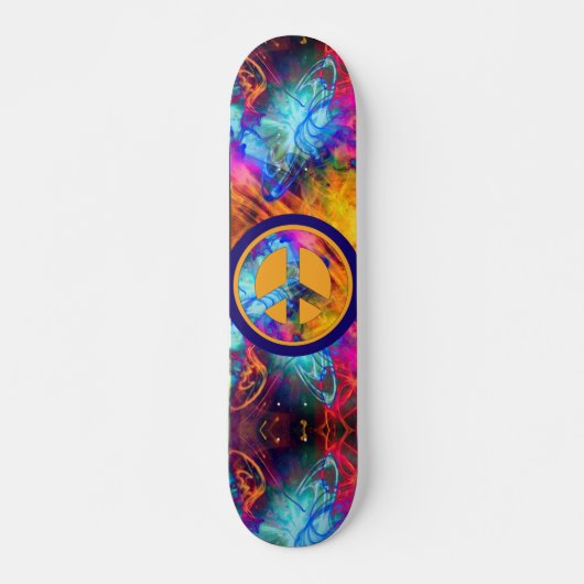 Cosmic Blast Peace Sign Skateboard (Devant)