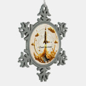 "Cosmic Blast" Tin Sneeuwvlok Ornament (Links)