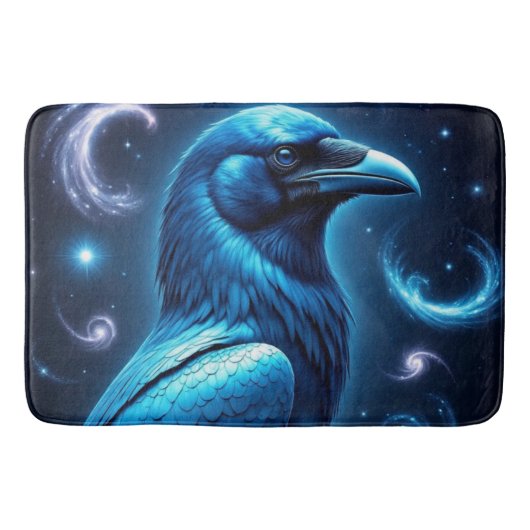 Cosmic Blue Raven Badmat (Voorkant)