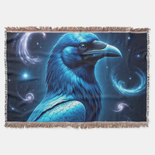 Cosmic Blue Raven Deken (Voorkant)