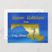 Cosmic Blue Sky Maryland Map Custom Briefkaart (Voorkant / Achterkant)