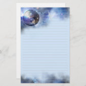Cosmic Blue Yin Yang Lined Briefpapier (Voorkant / Achterkant)