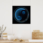 Cosmic Blue Yin Yang Poster (Keuken)