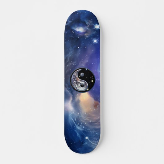 Cosmic Blue Yin Yang Skateboard (Voorkant)