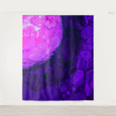 *~* Cosmic Brew Roze Abstracte Cirkel Paars Wandkleed (Voorkant)