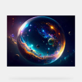 Cosmic Bubble Galaxy Fantasy Art Acryl Bord (Voorkant)