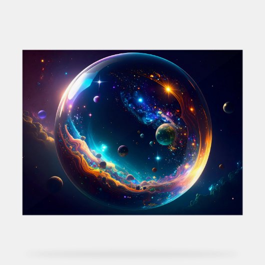 Cosmic Bubble Galaxy Fantasy Art Acryl Bord (Voorkant)